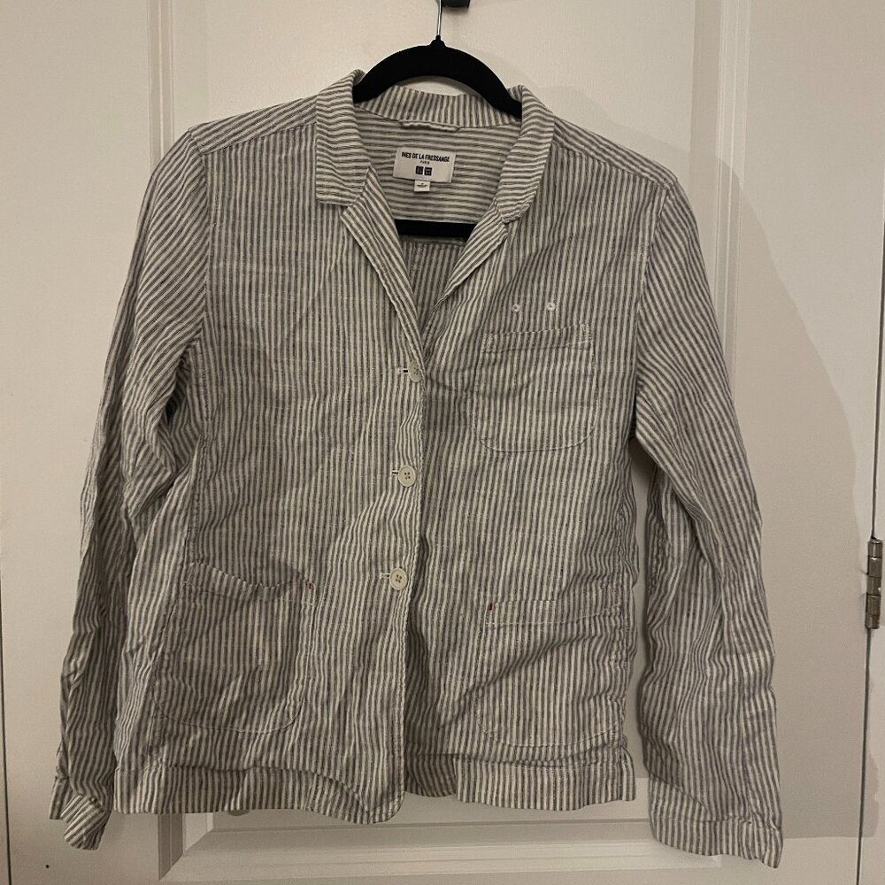Ines De La Fressange x Uniqlo striped linen shirt-jacket